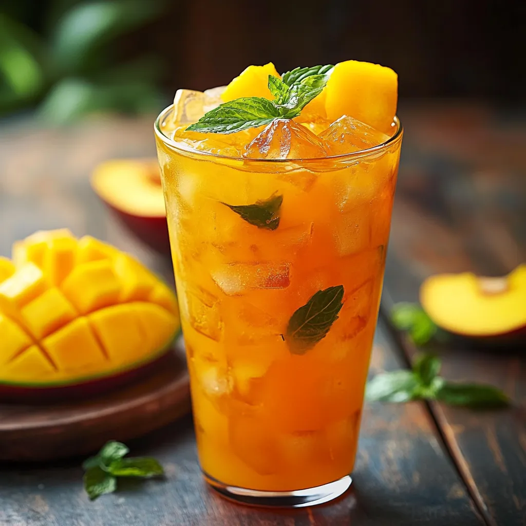 Teh Hitam Mangga yang menyegarkan