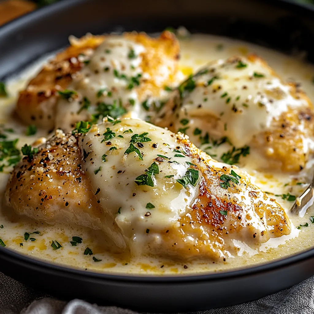 Ayam cendawan asiago berkrim