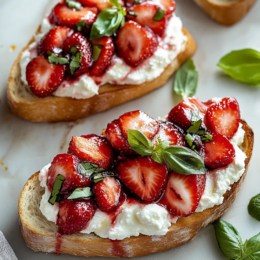 Strawberry ricotta bruschetta dengan madu