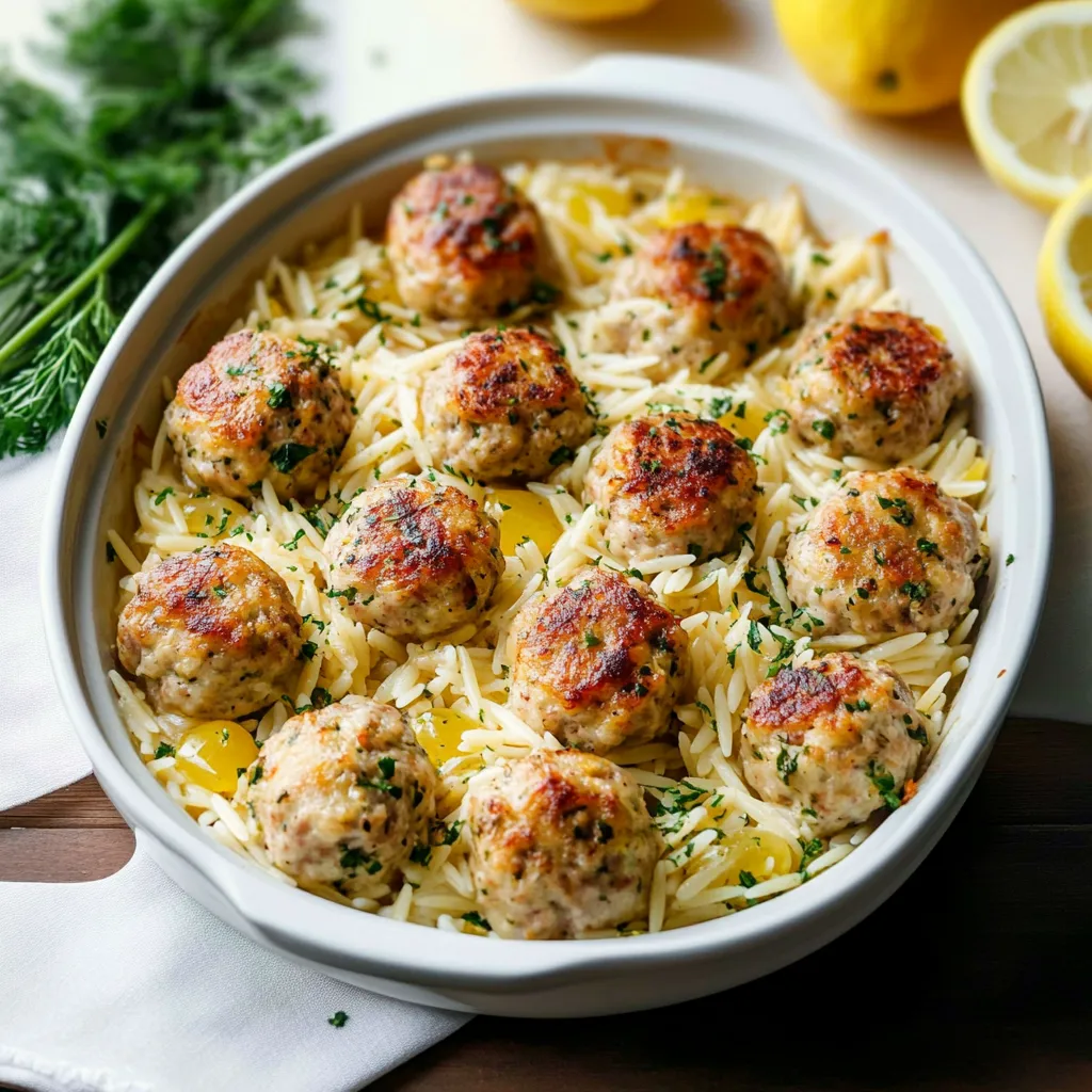 Lemon Orzo Fresh Beatballs